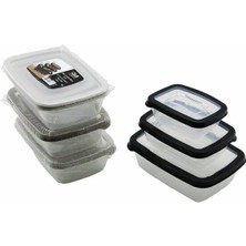 Karokstore 3’lü Sızdırmaz Saklama Kabı Seti (300ML + 600ML + 1200ML) | Şeffaf Plastik, Kapaklı, Buzdolabı, Yemek ve Mutfak Düzenleyici Saklama Kutusu