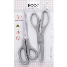 Karokstore Premium Serisi Ergonomik Saplı Çelik Gıdaya Temasa Uygun 2'li Mutfak Makası, Gri