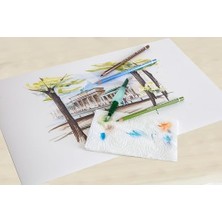 Karokstore Hazneli Suluboya Fırçası Beyaz