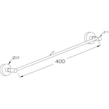 Karokstore Paslanmaz Uzun Banyo ve Mutfak Havluluğu, Krom, Vidalı Yuvarlak Tasarım,