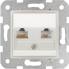 Karokstore Sedef Beyaz Data ve Nümeris Cat6 ve Cat3 Mekanizma ve Kapak