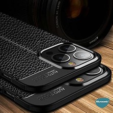 Karokstore 16 Pro Max Kılıf Deri Dokulu Silikon Siyah [ 16 Pro Max ile Uyumlu Kılıf - Siyah]