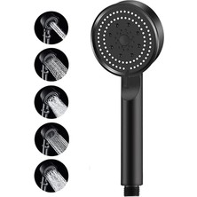 Karokstore Turbo Yüksek Basınçlı Duş Başlığı 5 Fonksiyonlu Ayarlanabilir Siyah