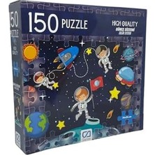 Karokstore 150 Parça Canlı Desenli 34X24CM Çocuk Puzzle Yapboz Serisi (Uzay)