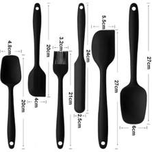 Karokstore Yanmaz Yapışmaz Silikon 6'lı Pasta, Yumurta Fırçası, Kaşık Bıçak, Spatula Mutfak Seti