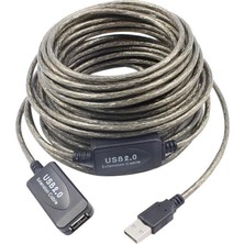 Karokstore Aktif USB Dişi Erkek Uzatıcı Uzatma Ek Kablosu 15 Metre