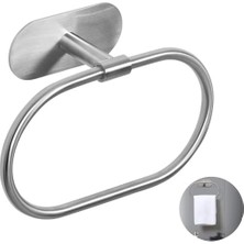 Karokstore Yapışkanlı Havlu Askısı, Paslanmaz Çelik Fırçalanmış Nikel Yapışkanlı Havlu Halkası, Delme Gerektirmeyen Kendinden Yapışkanlı Banyo Havlusu Askısı, Mutfak ve Banyo Için Duvara Monte Havlu