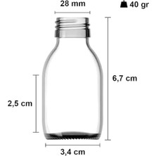 Karokstore 30 ml Sızdırmaz Kapaklı Şeffaf Shot Şişesi 30 cc Ginger Şat Beyaz Cam Şişe 6 Adet (Kilitli Plastik Siyah Kapak)