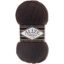 Alize Süperlana Klasik (5 Adet) 26 Koyu Kahverengi El Örgü Ipliği