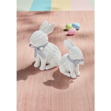 Karokstore Mud Pie Hasır Reçine Tavşan, Beyaz