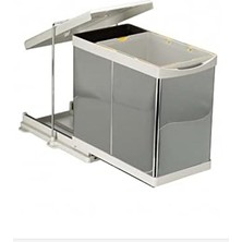 Karokstore Steely 21100 Raylı Dolap Içi Mutfak Çöp Kovası-20+1 Litre