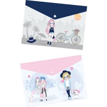 Viva Puti Desenli A4 Çıtçıtlı Dosya 2 Adet Puti Kızları