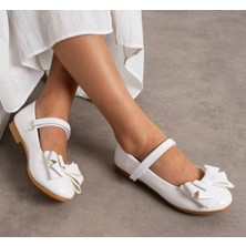 Surpie Shoes Kız Çocuk Ortopedik Pullu Fiyonk Detaylı Babet, Çocuk Ortopedik Babet