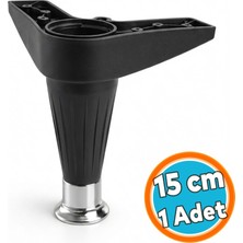 Nzb Ayarlanabilir Robot Süpürgeye Uygun Mobilya Kanepe Baza Tv Ünitesi Ayağı Plastik Siyah-Krom 15 cm