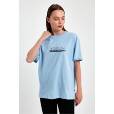 Yakamor Unisex Oversıze Baskılı Sıfır Yaka Tshırt