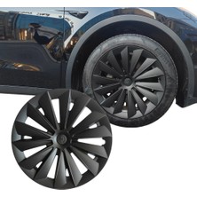 Ramm Tesla Model Y Flow Jant Kapağı Seti - 19 Inç - Mat Siyah - 4 Adet