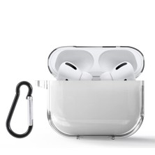 Hepta Collection Airpods Pro 2 ile Uyumlu Şeffaf Silikon Kılıf Tam Koruma Kancalı Anahtarlık Delikli Airpods Pro 2 Il