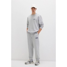 Mavi Erkek Logo Baskılı Eşofman Altı M0010207 Gri Melanj