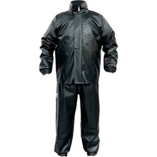 Motobir Pvc Reflektörlü Yağmurluk Alt-Üst Takım Siyah