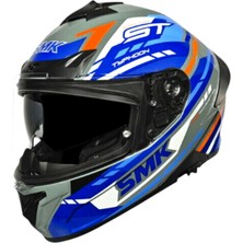 Smk Kapalı Kask Typhoon Sports Tourer GL651 Gri Mavi Beyaz