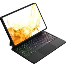 Five-E Samsung Galaxy Tab S11 LED Aydınlatmalı Touchpadli Manyetik Kapaklı Bluetoothlu Magic Klavyeli Kılıf Sm- X730