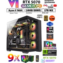 Zeiron GTA-VI Elite X7 Ryzen 7600X 16GB 5600MHZ DDR5 Ram 1TB M.2 SSD 12GB RTX5070 Sıvı Soğutmalı Premium Oyuncu Bilgisayarı