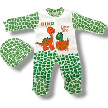 Minitex Penye Pamuklu Şapkalı 2 Parça Bebe Tulum