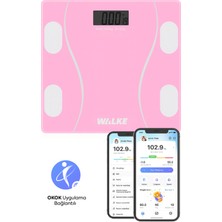 Walke Premium Uygulama Bağlantılı Akıllı Baskül Pembe