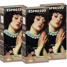 De'coffee Espresso 3’lü Premium Nespresso Makinesi Uyumlu Aliminyum Kapsül Kahve 10'lu 3 Kutu