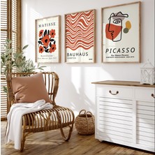 Pam Studio Matisse Bauhaus Picasso 3’lü Ahşap Tablo Seti – Modern Sanat Minimalist Duvar Dekoru