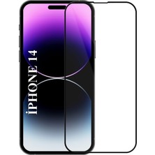 Elixem İphone 14 Uyumlu Tam Kaplayan 5D Çerçeveli Ekran Koruyucu Temperli Cam