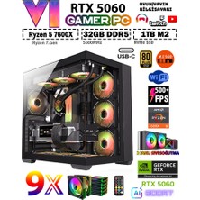 Zeiron GTA-VI Elite X10 Ryzen 7600X 32GB 5600MHZ DDR5 Ram 1TB M.2 SSD 8GB RTX5060 Sıvı Soğutmalı Premium Oyuncu Bilgisayarı