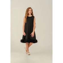 Eray Kids Kız Çocuk Arkası Büyük Fiyonklu Doğum Günü Özel Gün Abiye Elbise ( 9 -12 Yaş)