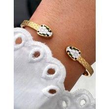 Ferro Sarı Çelik Kelepçe Kordon Kadın Bileklik FRJW10042A-B 2 Yıl Garantili Hediye Paketli