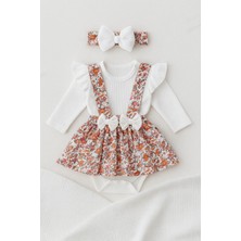 Çicek Desenli 3'lü Kız Bebek Takım