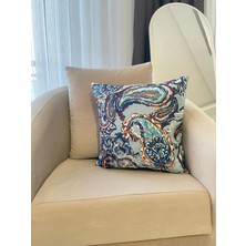 Çift Taraflı Etnik Desen Keten Kırlent Kılıfı