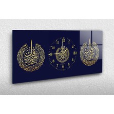 Marpanya Yatay Ortadan Saatli Dini Temalı Cam Tablo YSOD354