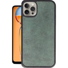 Newface Iphone 15 Pro Kılıf Aras Deri Kapak - Koyu Yeşil