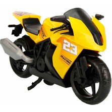Detaylı Spor Yarış Motosikleti Oyuncak – Dayanıklı Büyük Boy - Sarı