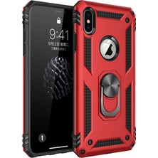 Newface Iphone Xs Max Kılıf Sofya Yüzüklü Silikon Kapak - Kırmızı