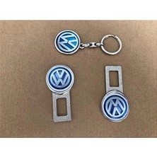 Stilix Garage Volkswagen Uyumlu Ses Susturucu Metal Toka 1 Çift ve 1 Adet Anahtarlık