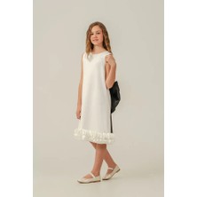 Eray Kids Kız Çocuk Arkası Büyük Fiyonklu Doğum Günü Özel Gün Abiye Elbise ( 9 -12 Yaş)