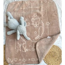 bebexy Fil Desenli Kahverengi Çocuk Battaniyesi