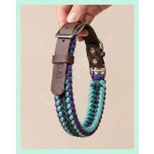 Elar Aksesuar El Yapımı İsimli Gerçek Deri Paracord Örgü Köpek Boyun Tasması – Ayarlanabilir & Kişiselleştirilebilir – Örgü strong 03