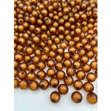 Hedef Bijuteri 12MM Içi Boncuklu Kahverengi Akrilik Boncuk,takı , Çanta Yapım Boncuğu (100GR,~100 Adet)