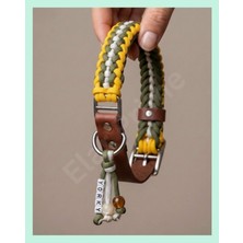 Elar Aksesuar kişiye özel İsimli El Yapımı Gerçek Deri Paracord Örgü Köpek Boyun Tasması – Ayarlanabilir & Kişiselleştirilebilir– Örgü Strong 04