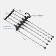 Storemax Pantolon Askısı Hareketli Dolap Içi 2 Katlı Katlanabilir 5'li,pantolon,kravat,etek,şal,elbise Için Organizer Askı