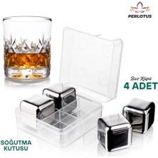 Storemax 4’lü Paslanmaz Çelik Viski Taşı Sulandırmadan Soğutma Buz Küpleri