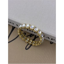 Hedef Bujiteri Gold Renk,gümüş Kristal Taşlı Ince ,lastikli,baget Model Bileklik