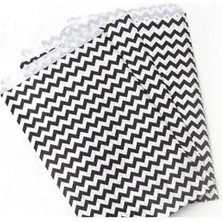 Storemax Zikzak Desenli Kese Kağıdı, Siyah-Beyaz 18X30 cm - 100 Adet